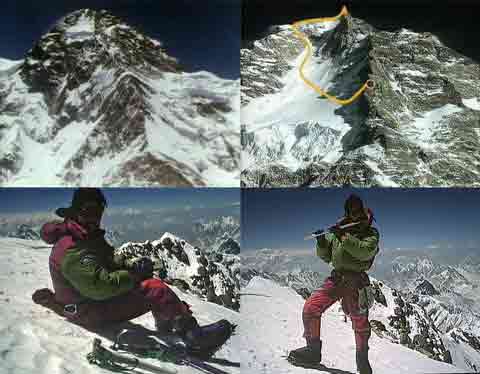 
K2 North Ridge From Base Camp, Route From Camp 4 To K2 Summit, Jose Carlos Tamayo and Sebastian de la Cruz On K2 Summit July 30, 1994 - K2 y Makalu Al Filo De Lo Imposible DVD
